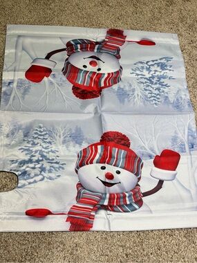 Festive Snowman Mailbox Cover - Red & White Holiday Design